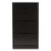 Baxton Studio Cayla 47" High Shoe Cabinet, Black (2633-7712-STPL)
