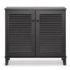 Baxton Studio Coolidge 29.63'' W x 14.5'' D Storage Cabinet, Dark Brown (5304-STPL)