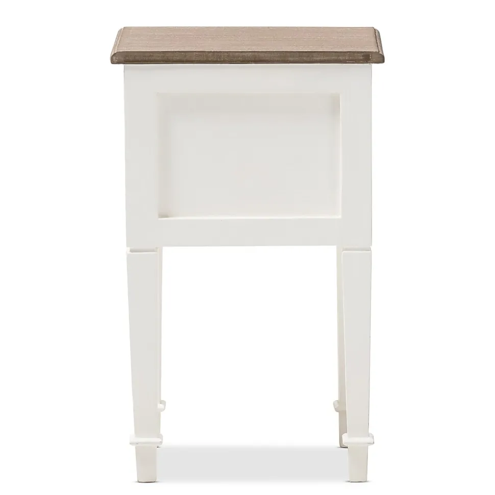 Baxton Studio Dauphine 26" High 1-Drawer Nightstand, White (2633-7575-STPL)