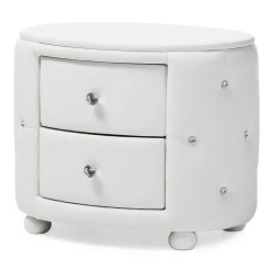 Baxton Studio Davina 19.31" High 2-Drawer Nightstand, White (122-6755-HiT)