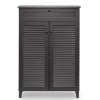 Baxton Studio Harding 30.75'' W x 14.63'' D Storage Cabinet, Dark Brown (5306-STPL)