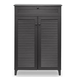 Baxton Studio Harding 30.75'' W x 14.63'' D Storage Cabinet, Dark Brown (5306-STPL)