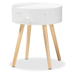 Baxton Studio Jessen 17.75" High 1-Drawer Nightstand, White (154-9050-HiT)