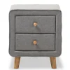 Baxton Studio Jonesy 23" High Nightstand, Gray (2633-7288-STPL)