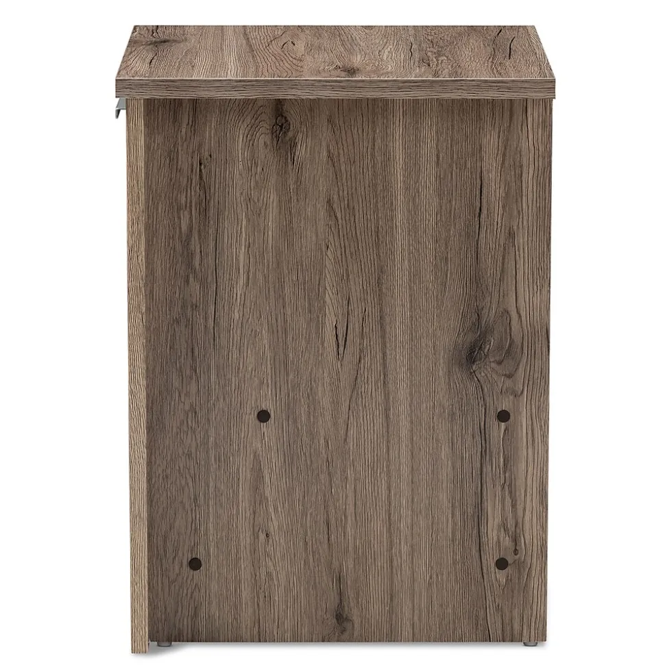 Baxton Studio Laverne 21.65" High 2-Shelf Nightstand, Oak Brown (146-8295-HiT)