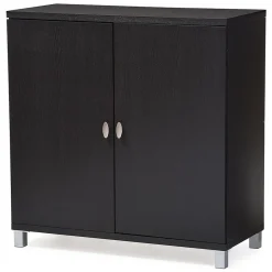 Baxton Studio Marcy 35.1'' W x 15.6'' D Storage Cabinet, Dark Brown (6469-STPL)