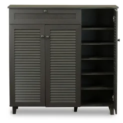 Baxton Studio Pocillo 45.25'' W x 14.5'' D Storage Cabinet, Dark Brown (5308-STPL)