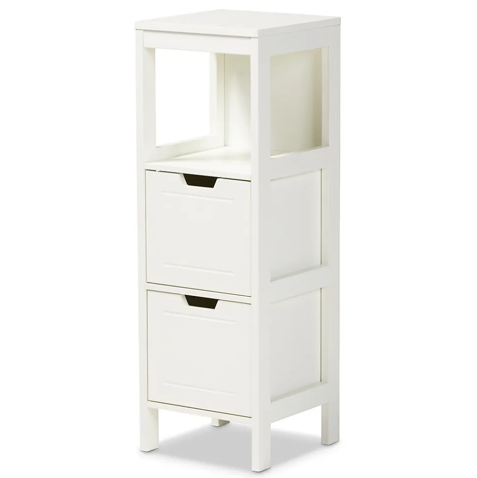 Baxton Studio Reuben 35.04" High 1-Shelf Storage Cabinet, White (163-10299-HiT)