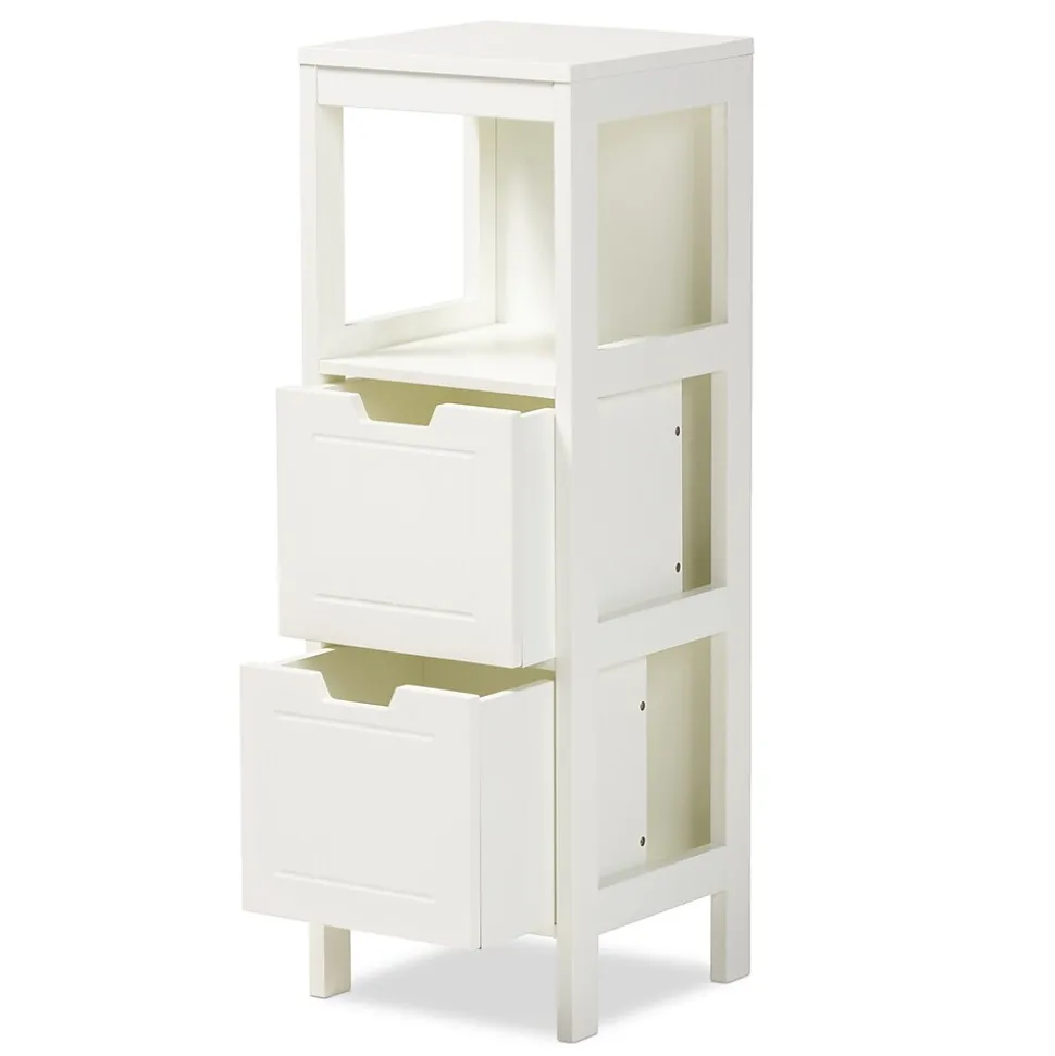 Baxton Studio Reuben 35.04" High 1-Shelf Storage Cabinet, White (163-10299-HiT)