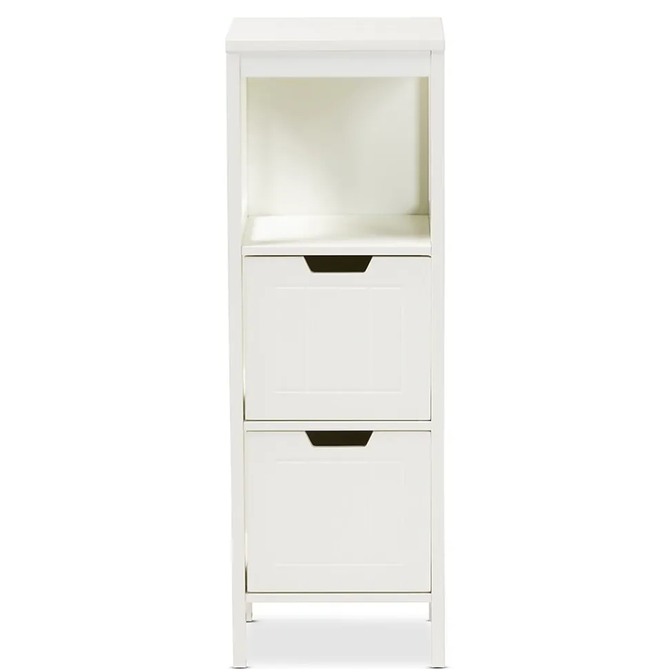 Baxton Studio Reuben 35.04" High 1-Shelf Storage Cabinet, White (163-10299-HiT)