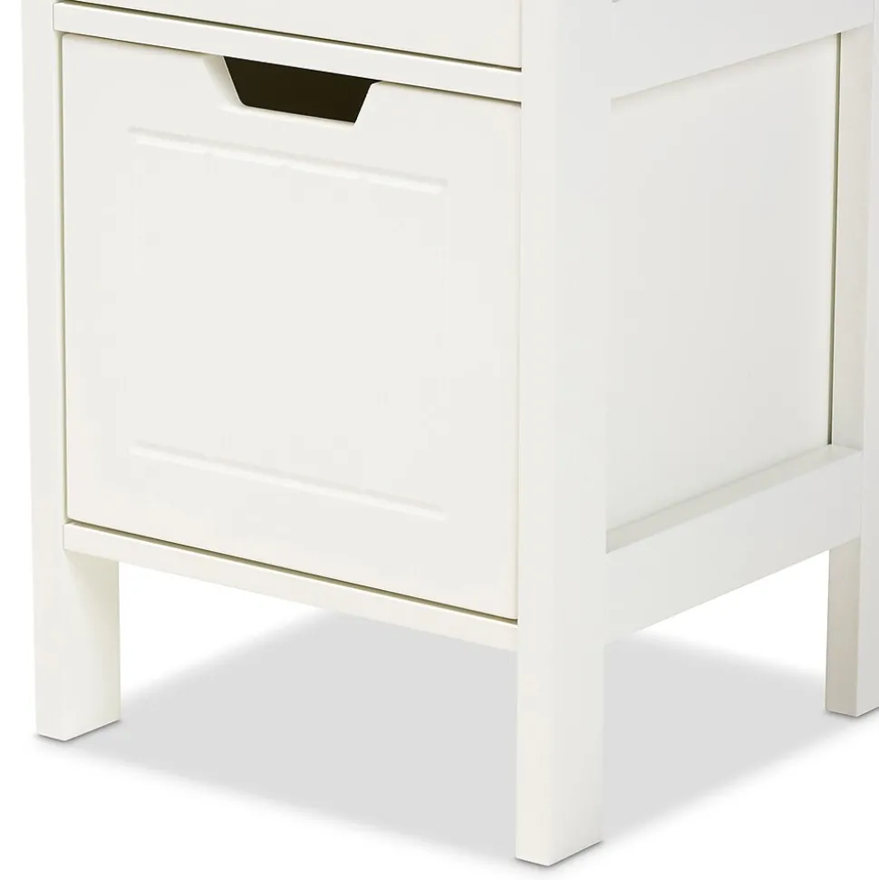 Baxton Studio Reuben 35.04" High 1-Shelf Storage Cabinet, White (163-10299-HiT)