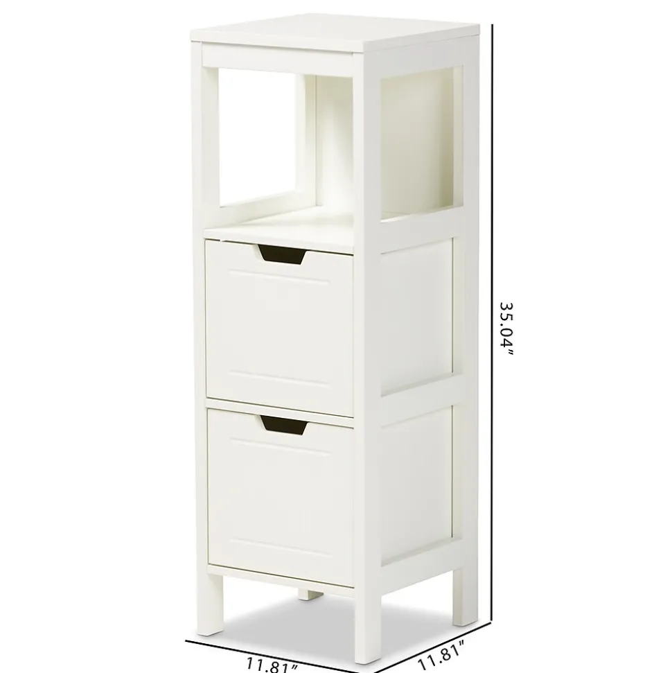 Baxton Studio Reuben 35.04" High 1-Shelf Storage Cabinet, White (163-10299-HiT)