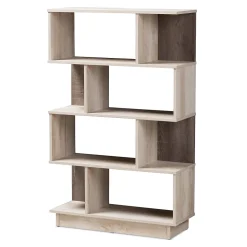 Baxton Studio Teagan 50" H Bookcase, Oak Brown (146-8300-HiT)