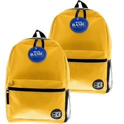 Bazic Basic Laptop Backpack, Medium, Mustard, 2/Pack (BAZ1042-2)