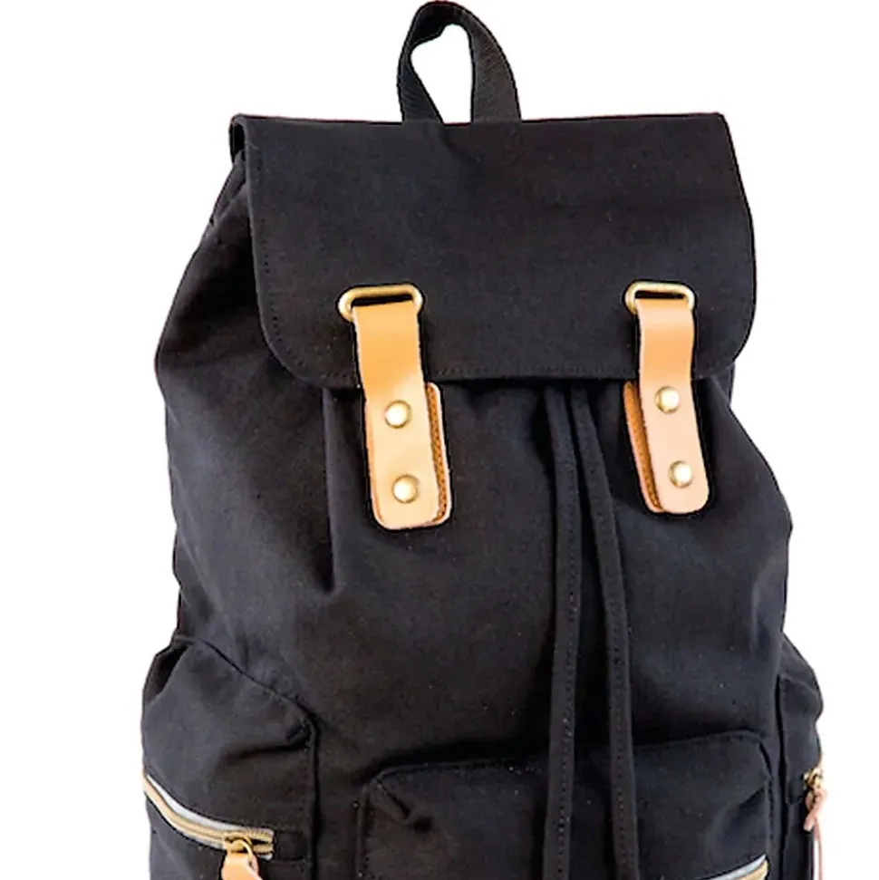 Bazic Guidi Canvas Laptop Backpack, Large, Black (1116)