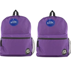 BAZIC Products Basic Backpack, Purple, Pack of 2 (BAZ1037-2)