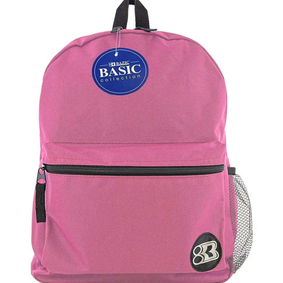BAZIC Products® Basic Backpack 16" Fuchsia, Pack of 2 (BAZ1036-2)
