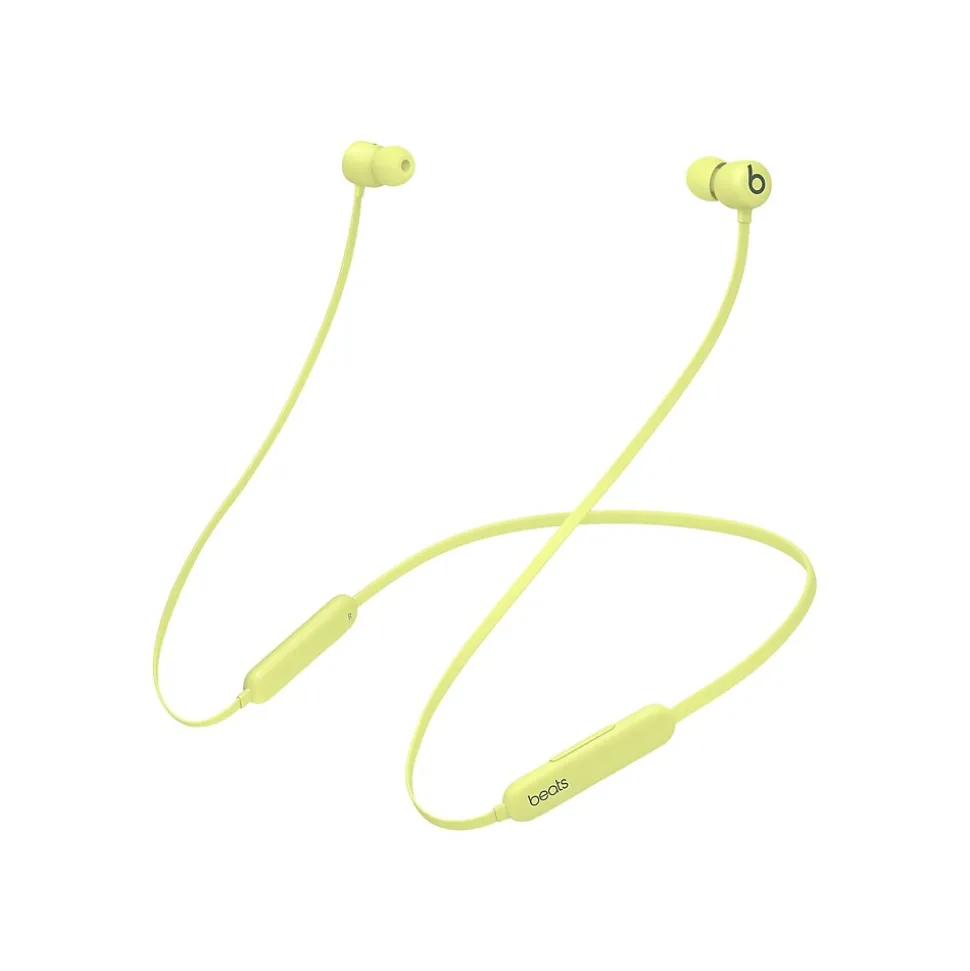 Beats By Dr. Dre Beats Flex Wireless Earbuds Headphones, Bluetooth, Yuzu Yellow (MYMD2LL/A)