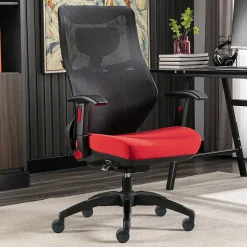 Beautyrest Duo-EX Ergonomic Mesh Swivel Computer Chair, Red (60051-RED)
