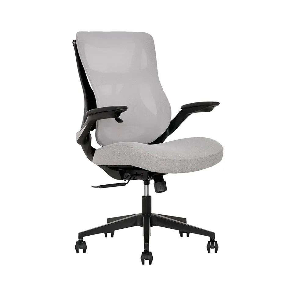 Beautyrest ErgoMax Ergonomic Mesh/Fabric Swivel Task Chair, Gray (60078-Gry)