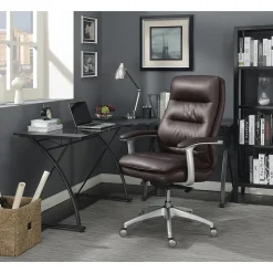 Beautyrest Platinum Sofil Bonded Leather Executive Chair, Brown (49404BR)