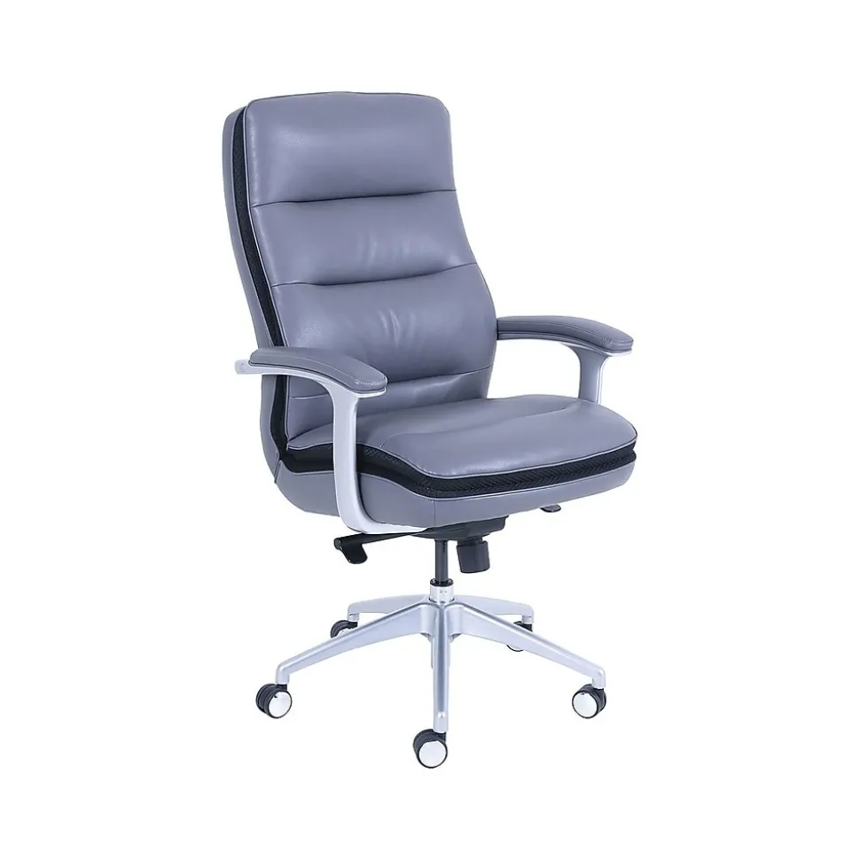 Beautyrest Platinum Sofil Bonded Leather Executive Chair, Gray (49404)