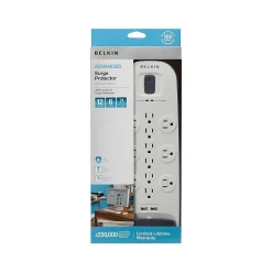 Belkin 12 Outlets Surge Protector, 6' Cord, White (BV112050-06)