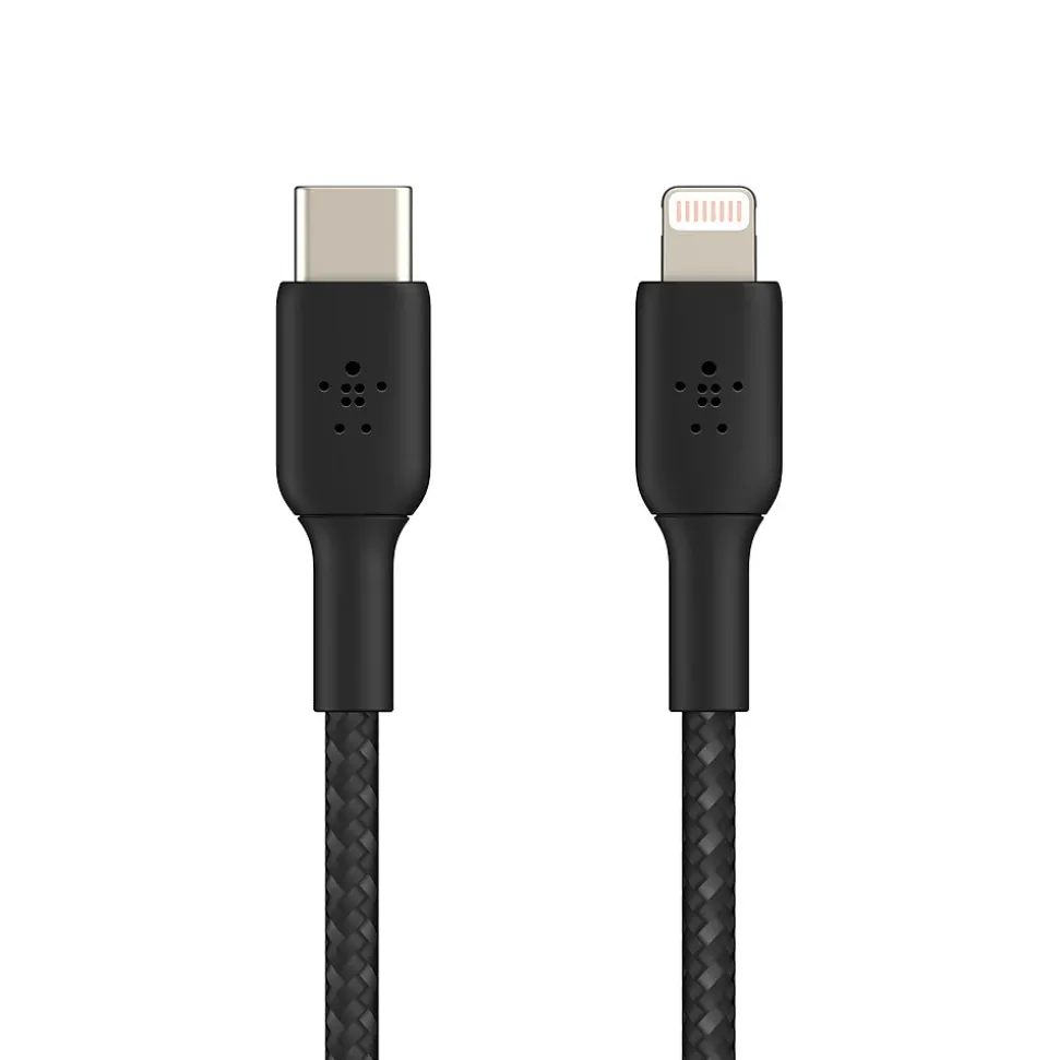 Belkin BOOST CHARGE Braided USB-C to Lightning Cable, 1m / 3.3 ft., Black