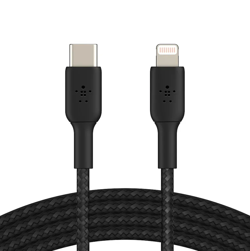 Belkin BOOST CHARGE Braided USB-C to Lightning Cable, 1m / 3.3 ft., Black