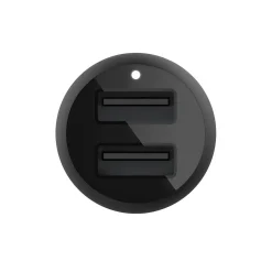 Belkin BOOST CHARGE Dual USB-A Car Charger, 24W + USB-A to USB-C Cable, Black