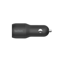 Belkin BOOST CHARGE Dual USB-A Car Charger, 24 W, Black (CCB001BTBK)