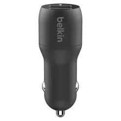 Belkin BOOST CHARGE Dual USB-A Car Charger 24 W + USB-A to Micro-USB Cable, Black