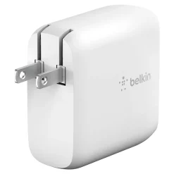 Belkin BOOST CHARGE Dual USB-C PD GaN Wall Charger, 68 W, White