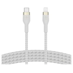 Belkin BOOST CHARGE PRO Flex 6.6' USB Type-C to Lightning Power Cable, Male to Male, White (CAA011BT2MWH)
