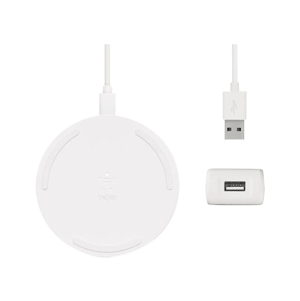 Belkin BOOST CHARGE Wireless Charging Pad for Most Smartphones, White (WIA001TTWH)