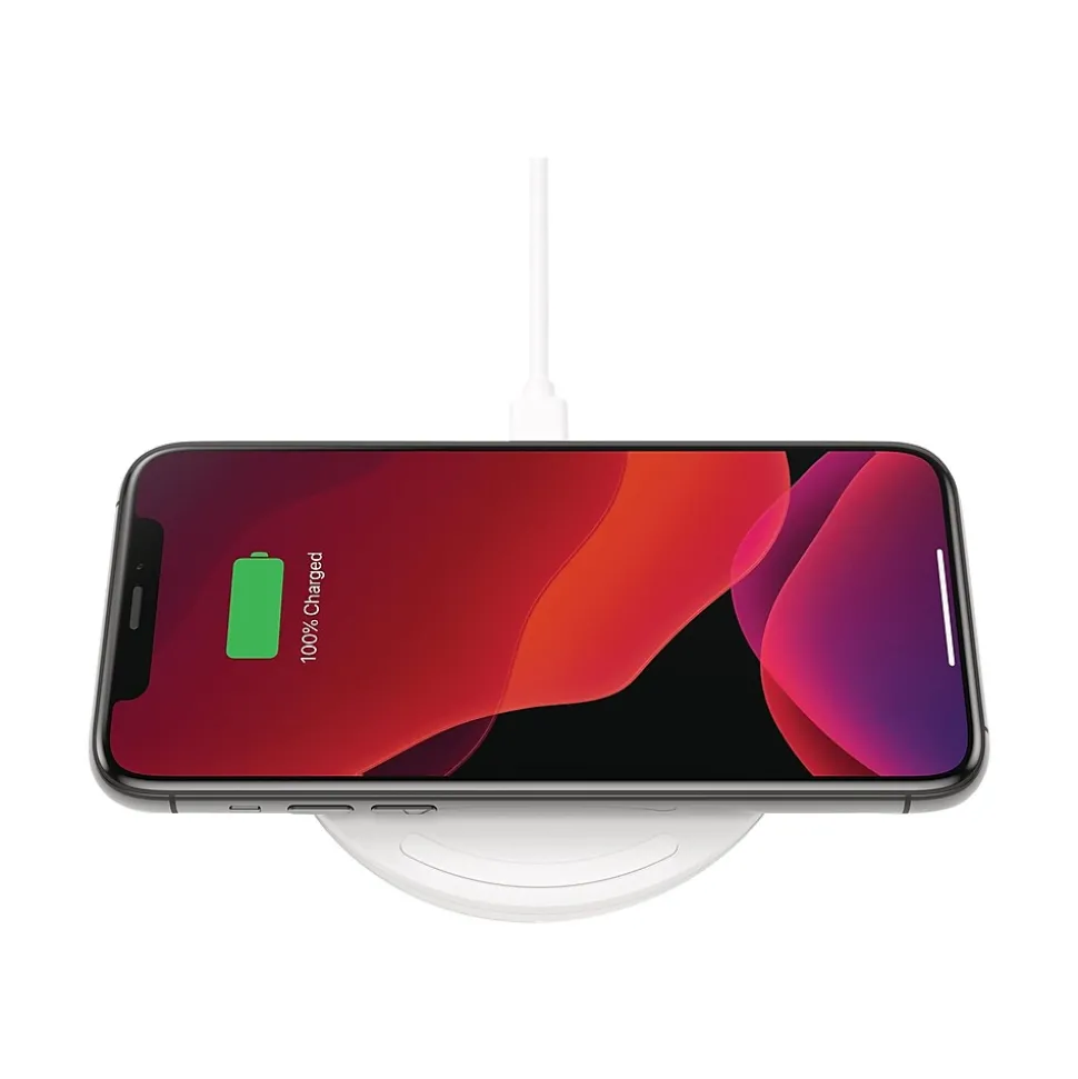 Belkin BOOST CHARGE Wireless Charging Pad for Most Smartphones, White (WIA001TTWH)