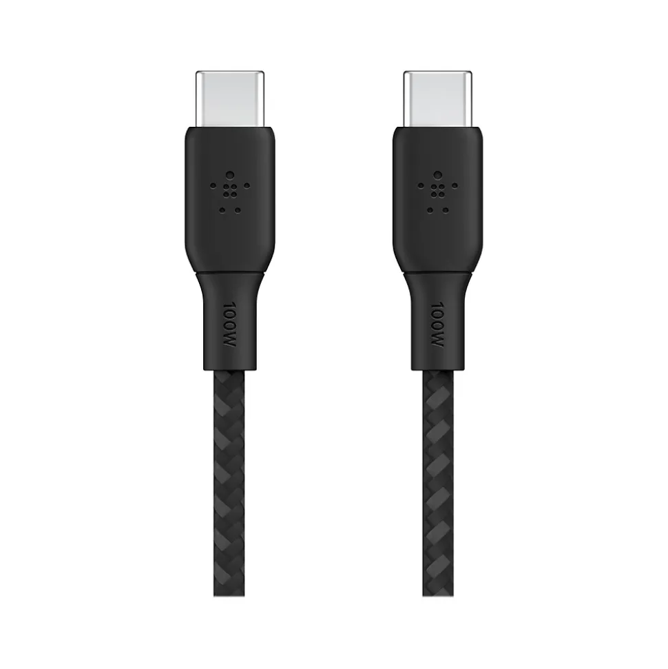 Belkin BoostCharge 6.56' USB-C to USB-C Power Cable, Male to Male, Black (CAB014BT2MBK)