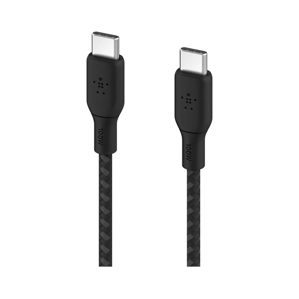Belkin BoostCharge 6.56' USB-C to USB-C Power Cable, Male to Male, Black (CAB014BT2MBK)