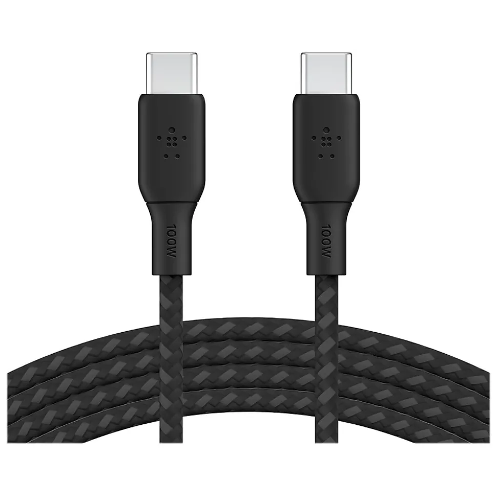Belkin BoostCharge 6.56' USB-C to USB-C Power Cable, Male to Male, Black (CAB014BT2MBK)