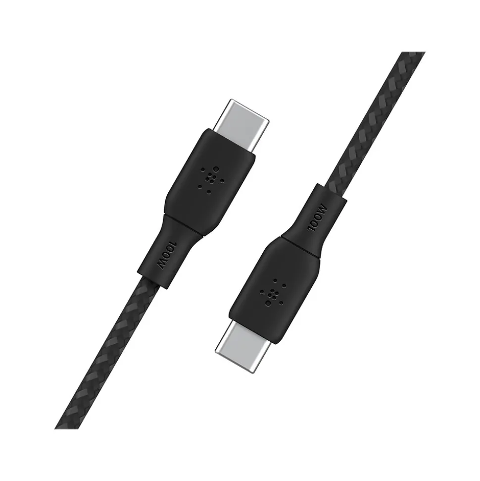 Belkin BoostCharge 6.56' USB-C to USB-C Power Cable, Male to Male, Black (CAB014BT2MBK)