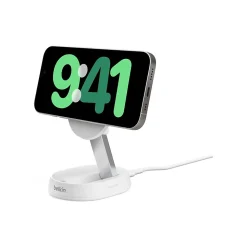 Belkin BoostCharge Pro Magnetic Wireless Charging Stand with Qi2 15W, White (WIA008ttWH)