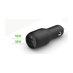 Belkin BoostCharge USB-C Car Charger, Black (CCB002BTBK)