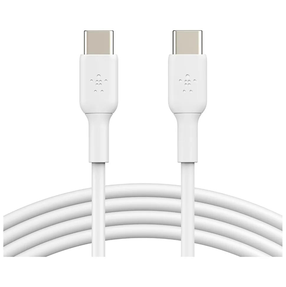 Belkin BoostCharge USB-C to USB-C Charging Cable, 3.3 ft., White, 2/Pack (CAB003bt1MWH2PK)