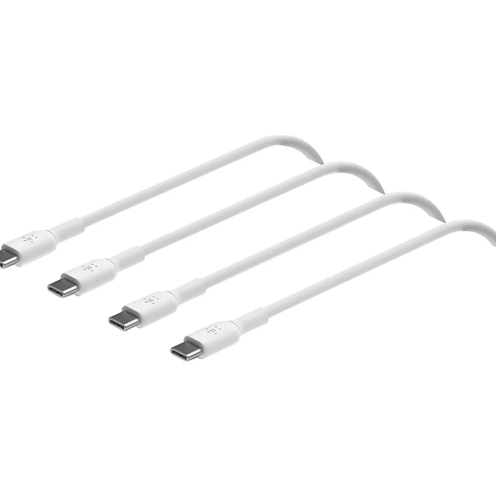Belkin BoostCharge USB-C to USB-C Charging Cable, 3.3 ft., White, 2/Pack (CAB003bt1MWH2PK)