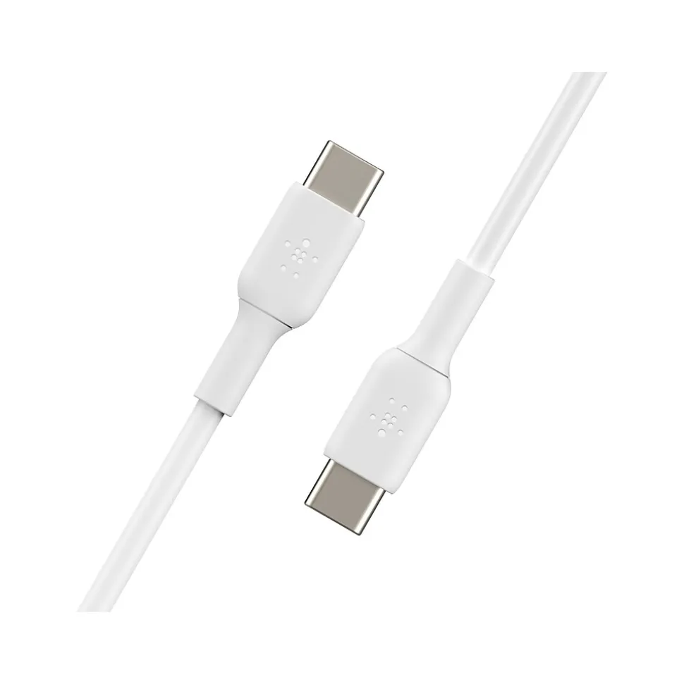 Belkin BoostCharge USB-C to USB-C Charging Cable, 3.3 ft., White, 2/Pack (CAB003bt1MWH2PK)