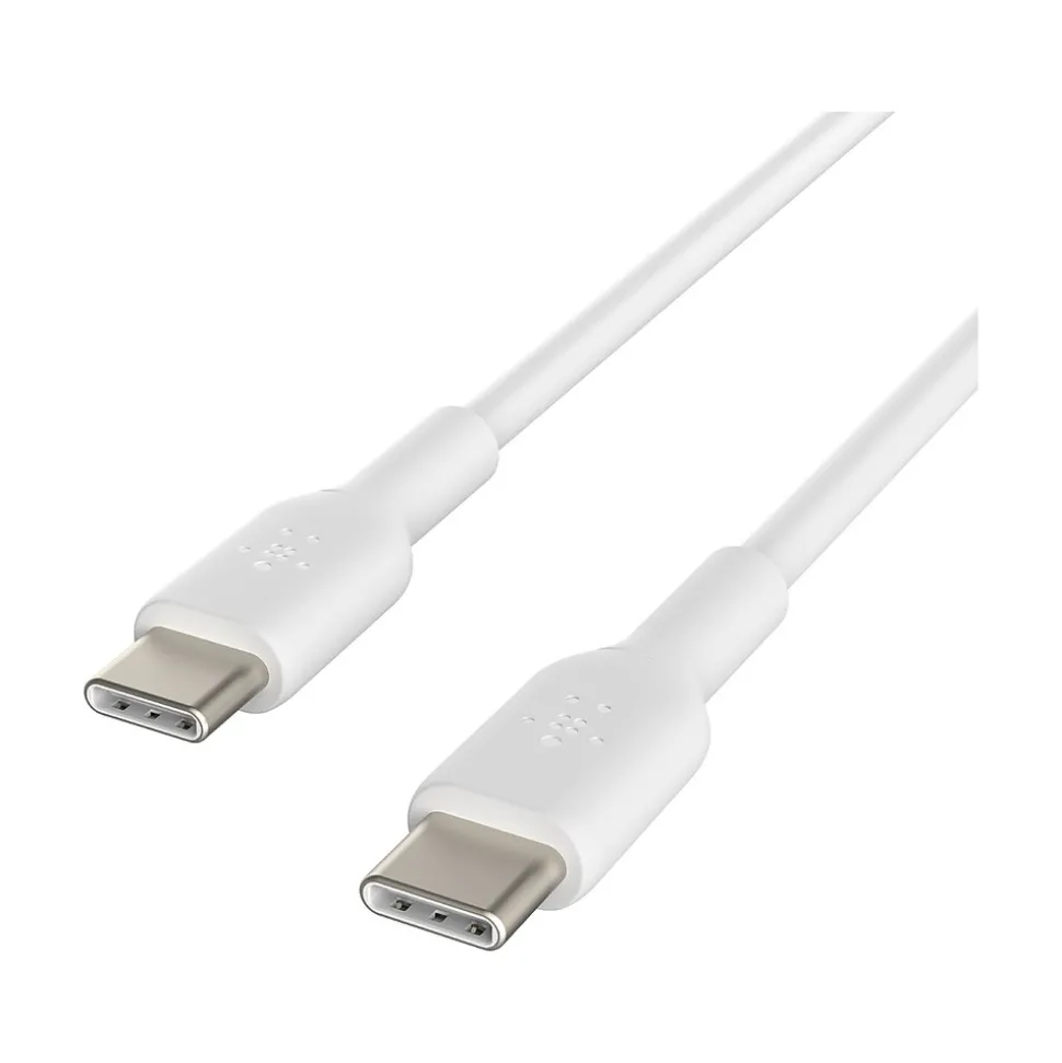 Belkin BoostCharge USB-C to USB-C Charging Cable, 3.3 ft., White, 2/Pack (CAB003bt1MWH2PK)