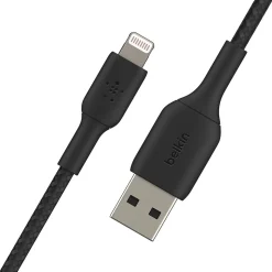 Belkin Lightning to USB-A Boost Charge Braided Cable, 6.6', MFi-Certified, Black