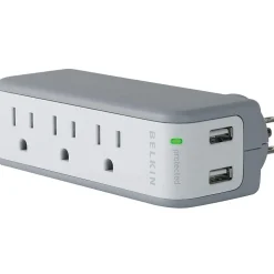 Belkin 3-Outlet Mini Travel Surge Protector, 918 Joules (BST300BG)