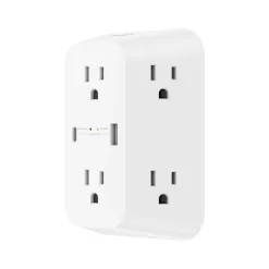 Belkin 6-Outlet USB-A and USB-C Ports Outlet Adapter, White (SRA008P6TT)