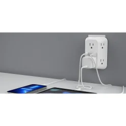 Belkin 6-Outlet USB-A and USB-C Ports Outlet Adapter, White (SRA008P6TT)